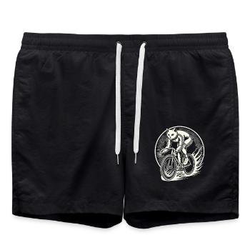 Katzen Fahrrad Design für Frauen mit Humor - Badeshorts - Schwarz - Vorne - AI Model Male 185 light (185cm)