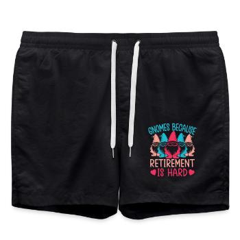 Garden Gnome Costume Retirement Is Hard Gnome - Swim Trunks - black - Front - AI Model Male 185 light (185cm)