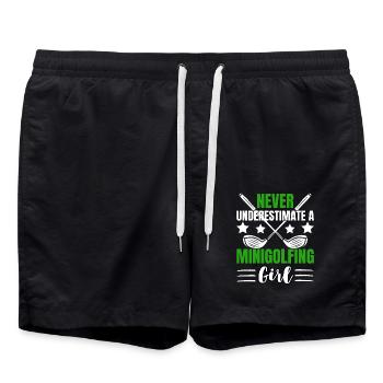 Golf Girl Design avec humour - Short de bain - noir - Devant - AI Model Male 185 light (185cm)