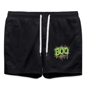 Gruseliges Boo für Halloween Fans - Badeshorts - Schwarz - Vorne - AI Model Male 185 light (185cm)