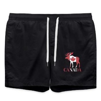 Orignal canadien avec drapeau unifolié Canada - Short de bain - noir - Devant - AI Model Male 185 light (185cm)