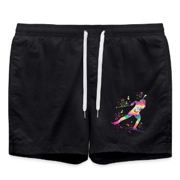 Biathlete Nordic Combined Biathlon - Swim Trunks - black - Front - AI Model Male 185 light (185cm)