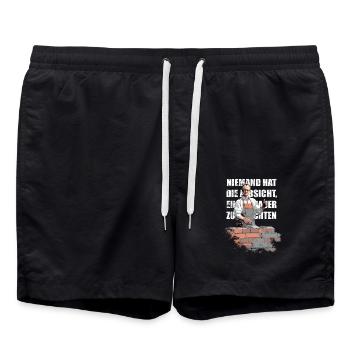 Merz - Niemand hat die Absicht, Mauer zu errichten - Badeshorts - Schwarz - Vorne - AI Model Male 185 light (185cm)