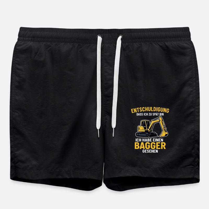 Bagger Spruch - Badeshorts - Schwarz