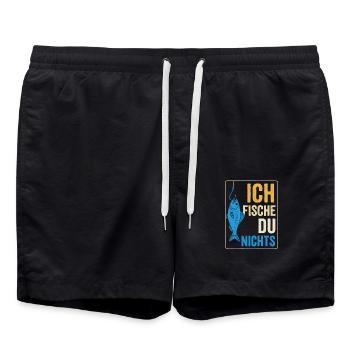 Je pêche – on ne pêche pas - Short de bain - noir - Devant - AI Model Male 185 light (185cm)