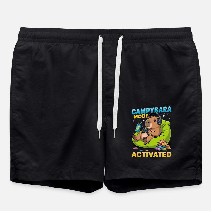 Capybara Gamer Gaming - Swim Trunks - black