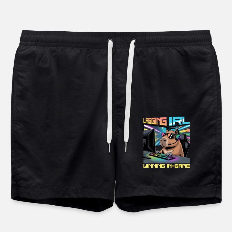Capybara PC Gamer Gaming - Swim Trunks - black