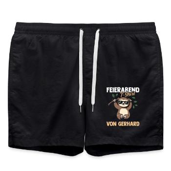 Faultier Gerhard - Badeshorts - Schwarz - Vorne - AI Model Male 185 light (185cm)