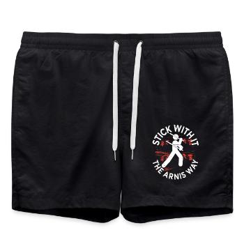 Arts martiaux Escrima à la manière de l’Arnis - Short de bain - noir - Devant - AI Model Male 185 light (185cm)