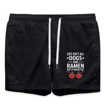 Ramen Dogs Anime Funny Kawaii Ramen Gift - Swim Trunks - black - Front - AI Model Male 185 light (185cm)