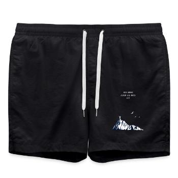 Wandern Minimalistisch - Badeshorts - Schwarz - Vorne - AI Model Male 185 light (185cm)