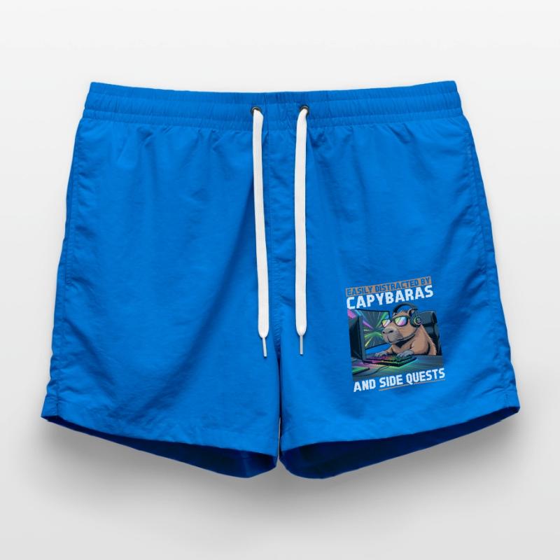 Capybara PC Gamer Gaming Swim Trunks