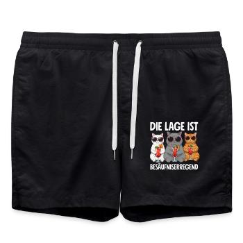 La situation est l’ivresse - Short de bain - noir - Devant - AI Model Male 185 light (185cm)