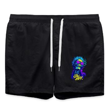 Stay High Skull – Zombie néon psychédélique - Short de bain - noir - Devant - AI Model Male 185 light (185cm)