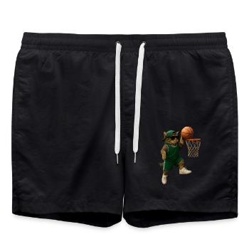 Katze - Badeshorts - Schwarz - Vorne - AI Model Male 185 light (185cm)