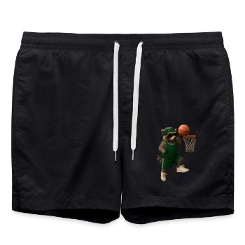 Waschbär - Badeshorts - Schwarz - Vorne - AI Model Male 185 light (185cm)