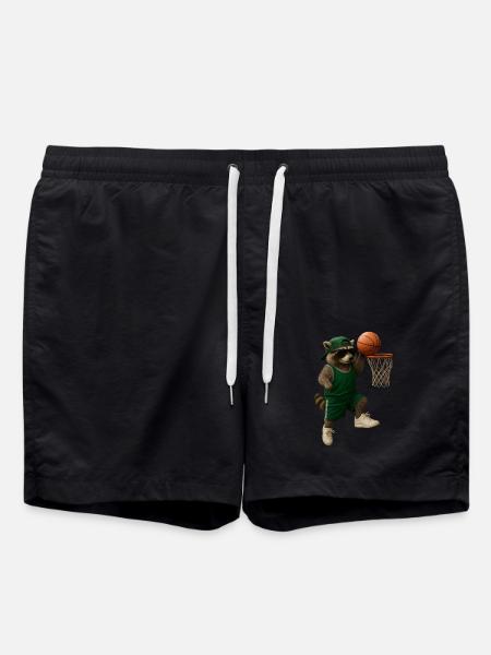 Waschbär - Badeshorts - Schwarz
