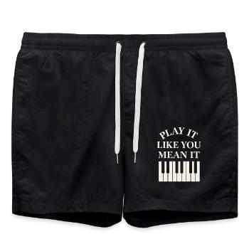 Classical Pianist Piano Life Music Recital - Swim Trunks - black - Front - AI Model Male 185 light (185cm)