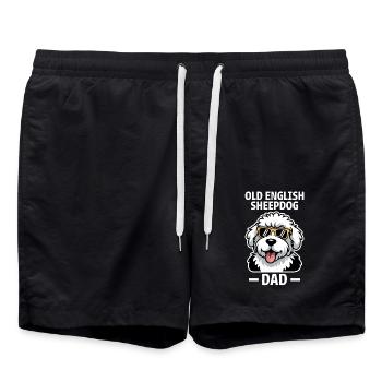 Vieux chien de berger anglais disant blague chien de berger cadeau - Short de bain - noir - Devant - AI Model Male 185 light (185cm)