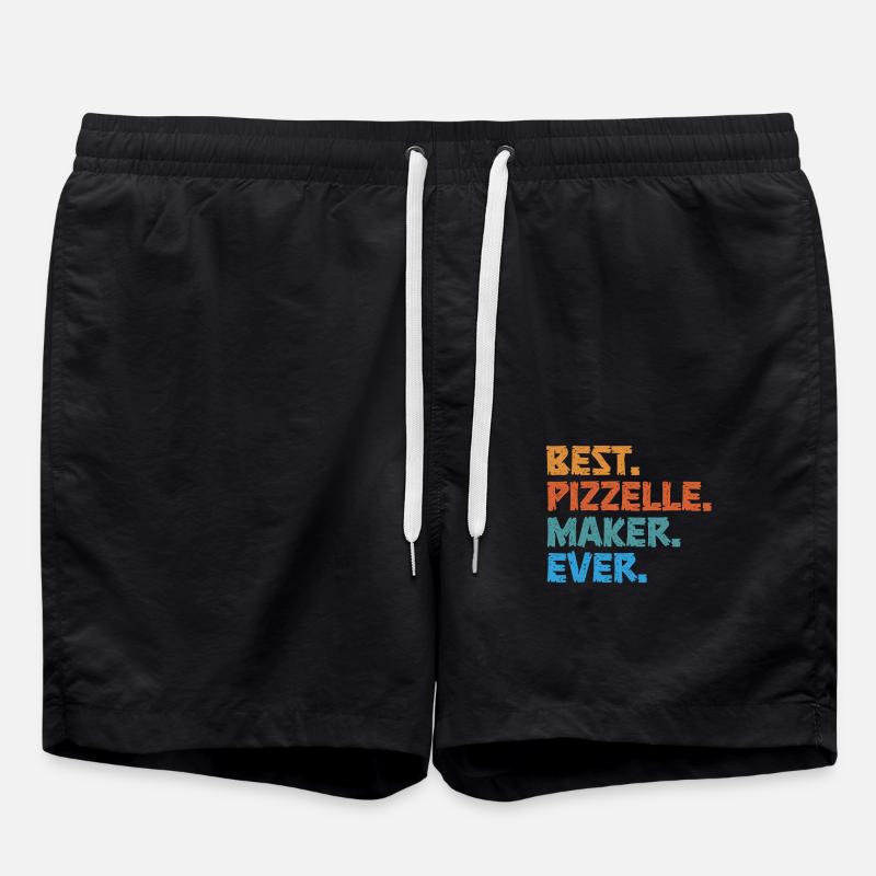 Pizzelle Waffle - Italian Waffles - Swim Trunks - black