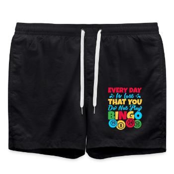 Bingo Game Every Day Is Lost That You Do Not Play - Badeshorts - Schwarz - Vorne - AI Model Male 185 light (185cm)