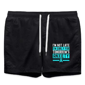 Anxiety disorder Anxiety disorder - Swim Trunks - black - Front - AI Model Male 185 light (185cm)