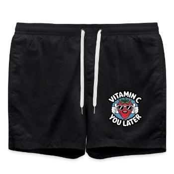 Vitamine C Fruit Drôle de Fraise - Short de bain - noir - Devant - AI Model Male 185 light (185cm)