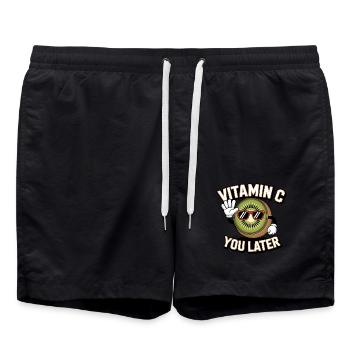 Drôle de kiwi Vitamine C Fruit - Short de bain - noir - Devant - AI Model Male 185 light (185cm)