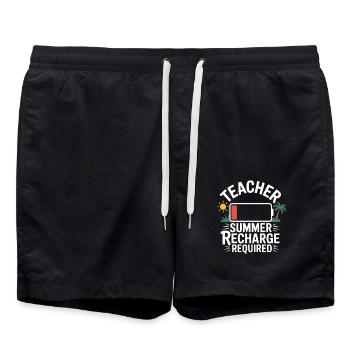 Lehrer Sommer Ferien - Badeshorts - Schwarz - Vorne - AI Model Male 185 light (185cm)