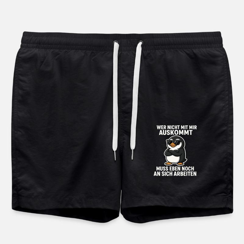 Dicton de pingouin cool - Short de bain - noir