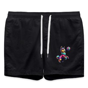 Lama coloré Volleyball Fun - Short de bain - noir - Devant - AI Model Male 185 light (185cm)
