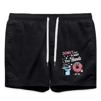 Donut Forget to Wash Your Hands - Swim Trunks - black - Front - AI Model Male 185 light (185cm)