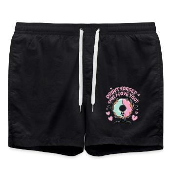 Donut Oublie que je t’aime - Short de bain - noir - Devant - AI Model Male 185 light (185cm)