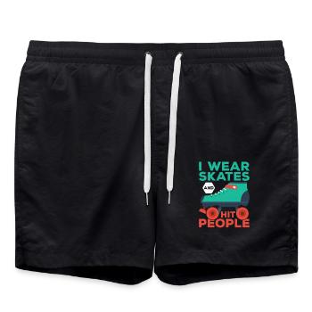 Je porte des patins et des tueurs à gages Roller Derby Patinage - Short de bain - noir - Devant - AI Model Male 185 light (185cm)