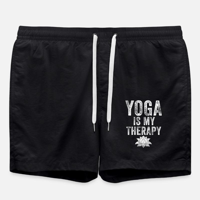 Yoga Is My Therapy - Swim Trunks - black