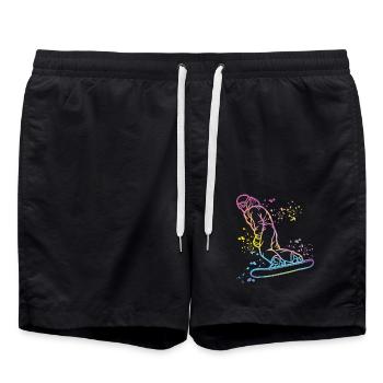 Snowboarder Snowboarding Snowboard - Badeshorts - Schwarz - Vorne - AI Model Male 185 light (185cm)