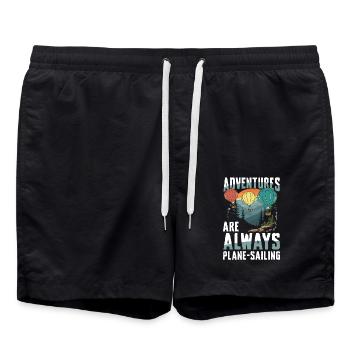 Les aventures sont toujours à la voile - Short de bain - noir - Devant - AI Model Male 185 light (185cm)
