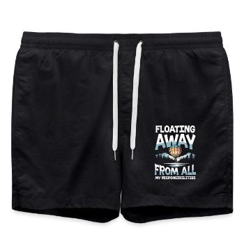 Float into the clouds and forget all your worries - Swim Trunks - black - Front - AI Model Male 185 light (185cm)