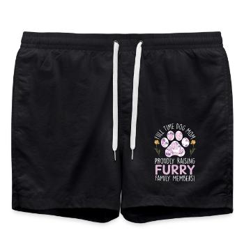 Pelzige Hunde Vollzeit-Hunde mama - Badeshorts - Schwarz - Vorne - AI Model Male 185 light (185cm)