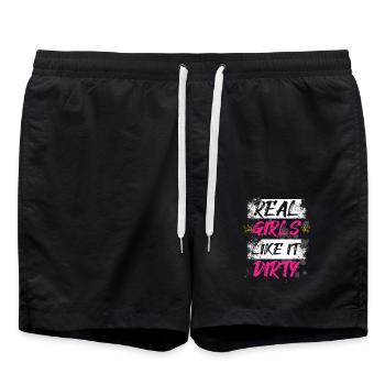 Les vraies filles l’aiment sale Schlammlauf Mud Run Muddy - Short de bain - noir - Devant - AI Model Male 185 light (185cm)