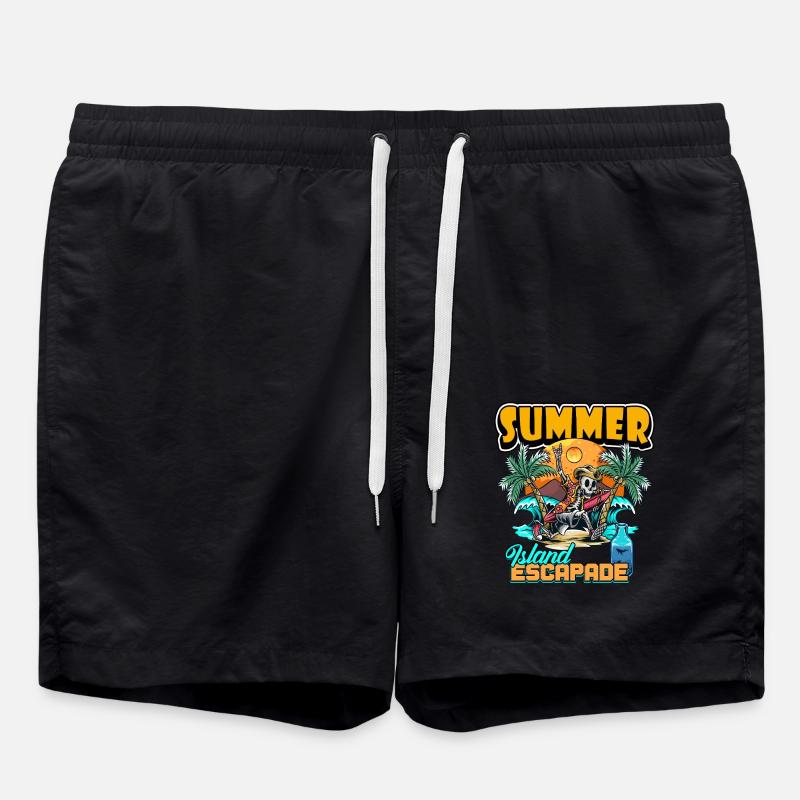 Summer Island Escapade Design - Badeshorts - Schwarz