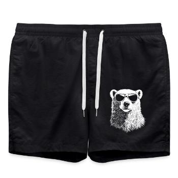 Cool Polar Bear Sunglasses Summer Bear - Swim Trunks - black - Front - AI Model Male 185 light (185cm)