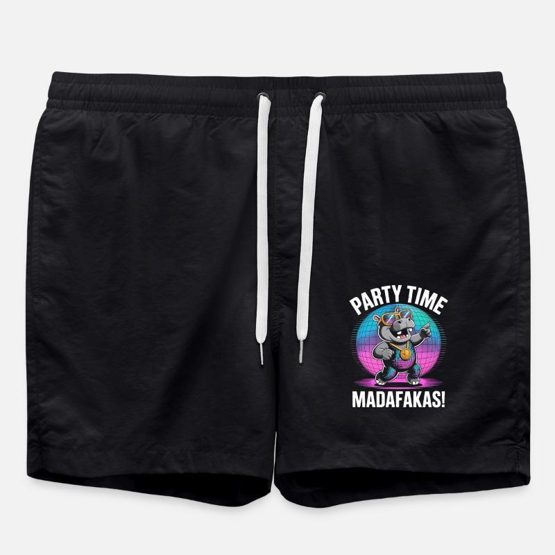 Hippo party Time Madafakas - Swim Trunks - black