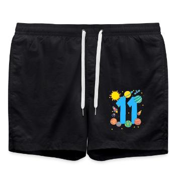 Space adventure for 11-year-old explorers - Swim Trunks - black - Front - AI Model Male 185 light (185cm)