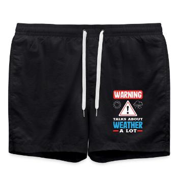 Funny Meteorology Weather Enthusiasts - Swim Trunks - black - Front - AI Model Male 185 light (185cm)