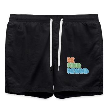 Be Kind Rewind Retro Motif for Movie Fans - Swim Trunks - black - Front - AI Model Male 185 light (185cm)