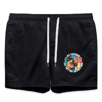 Tattoo Artist My Passion My Traditional Tattoo - Badeshorts - Schwarz - Vorne - AI Model Male 185 light (185cm)