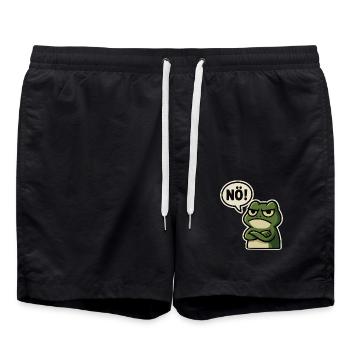 Nö Frosch – Genervt & Lustig - Badeshorts - Schwarz - Vorne - AI Model Male 185 light (185cm)