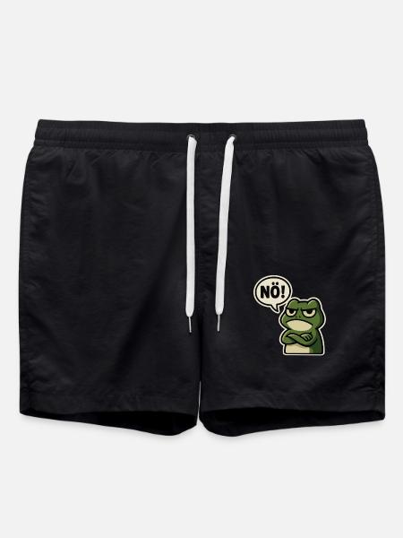 Nope Frog – Annoyed & Funny - Swim Trunks - black