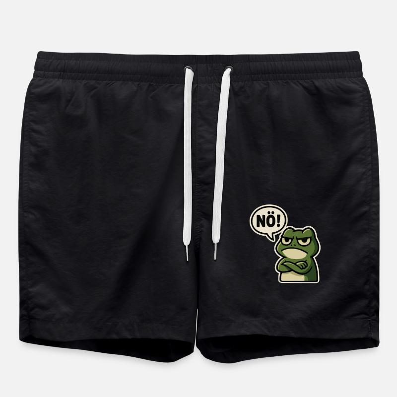 Nope Frog – Annoyed & Funny - Swim Trunks - black